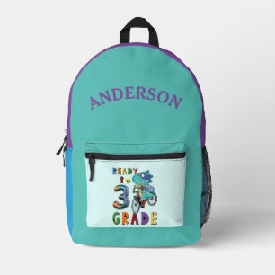 Sac À Dos Imprimé Drôle Dinosaur 3E Grade Nom personnalisé