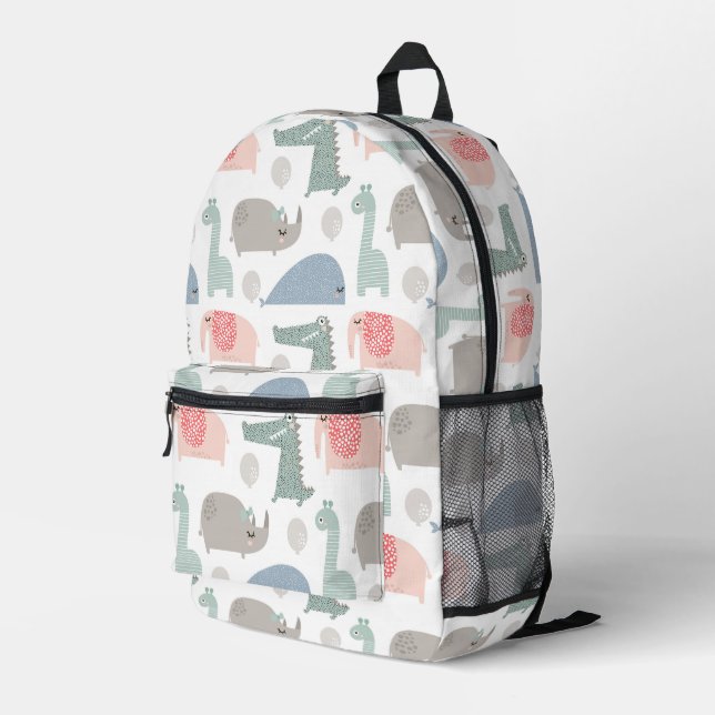 Sac À Dos Imprimé Drôle Visage mignon Doodle Motif animal (Coin arrière droit)