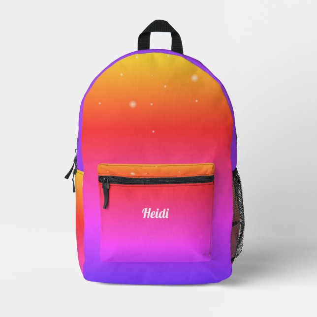 sac à dos imprimé du nom de la fille personnalisée (Recto)