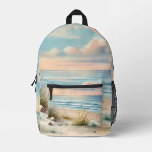 Sac À Dos Imprimé Dunes côtières pastel à l'aquarelle