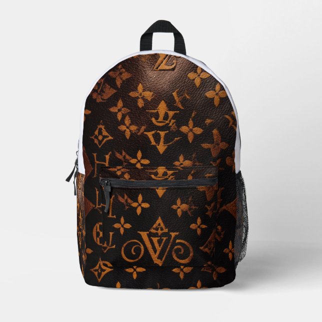 Sac À Dos Imprimé "Earth Elegance Brown Designer Fourre-tout" (Recto)