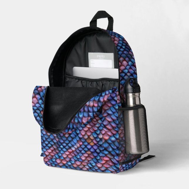 Sac À Dos Imprimé Échelles de sirène (Coin arrière droit (ouvert))