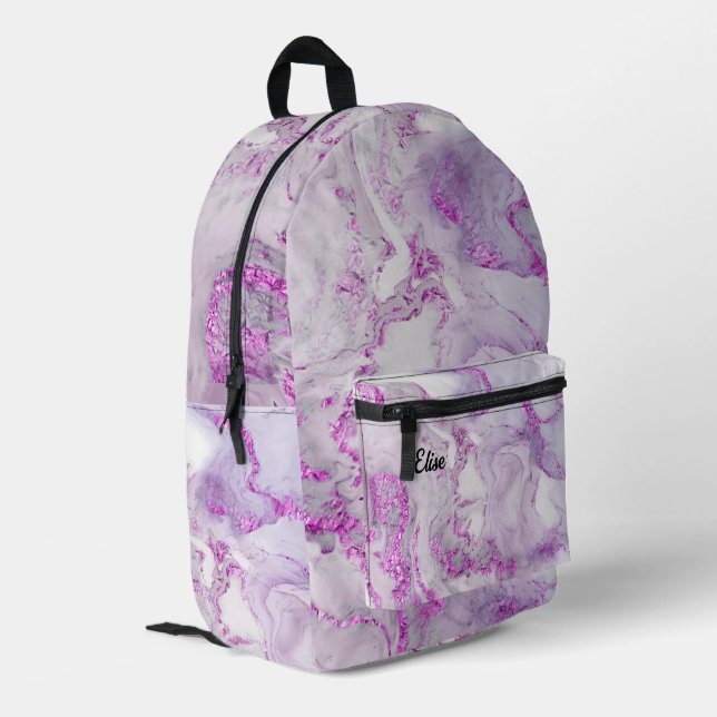 Sac À Dos Imprimé éclaboussure d'encre lilas (Coin arrière gauche)