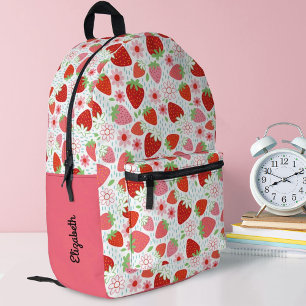 Sac À Dos Imprimé École de filles aux fraises rouges mignonnes