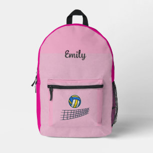 Sac À Dos Imprimé École de filles rose Volleyball Personnaliser