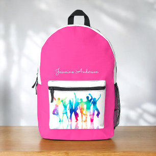 Sac À Dos Imprimé école d'enfants rose personnalisée