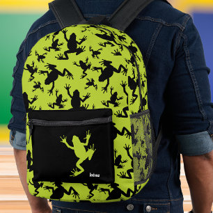 Sac À Dos Imprimé École Motif pour enfants Green et Black Frog