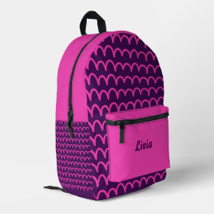 Sac À Dos Imprimé Écriture manuscrite néon foncé/rose personnalisée
