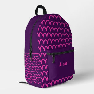 Sac À Dos Imprimé Écriture manuscrite néon foncé/rose personnalisée