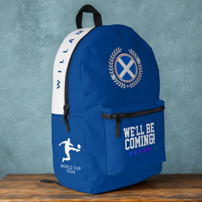 Sac À Dos Imprimé Écusson du drapeau de l'Écosse | Coupe du monde de (Modern football world cup 2026 with name bag)