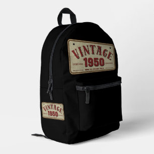 Sac À Dos Imprimé Édition limitée vintage 1950, toutes pièces d'orig
