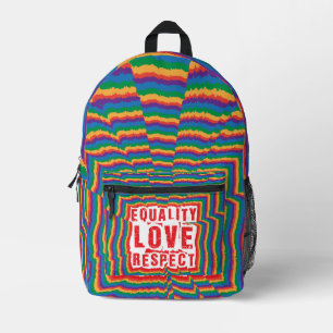 Sac À Dos Imprimé Égalité Amour et respect Mois de la fierté