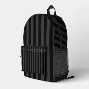 Sac À Dos Imprimé Elagnat Black & Smoky Black Vertical Stripes
