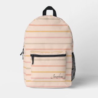 Sac À Dos Imprimé Élégance Vintage rayée personnalisée