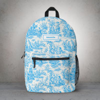 Elégant aqua vintage bleu toile de jouy
