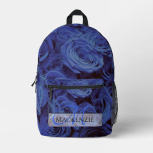 Sac À Dos Imprimé Elégant bleu rose bleu foncé fleurs bleu bleu flor