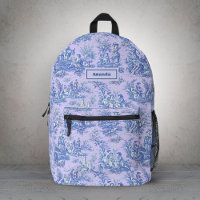 Elégant bleu vintage violet toile de jouy