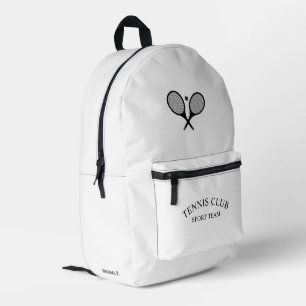 Sac À Dos Imprimé Elégant Club de Tennis Personnalisé Blanc