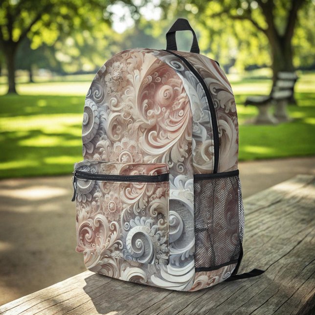 Sac À Dos Imprimé Élégant dégradé Pastel Dentelle Motif Moyen Cadeau (Créateur téléchargé)