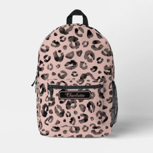 Sac À Dos Imprimé Élégant Féminin Rose Gold Imprimé Léopard Noir Coo
