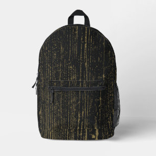 Sac À Dos Imprimé Élégant grain de bois d'or noir