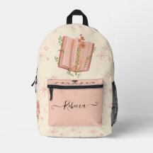 Élégant journal étoilé floral rose crème