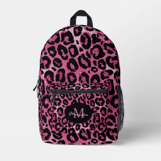 Sac À Dos Imprimé Élégant Léopard de Glam Rose Chaud Personnalisé