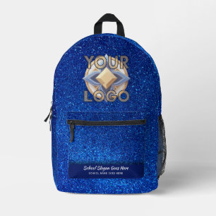 Sac À Dos Imprimé Élégant logo de l'école Marine Parties scintillant