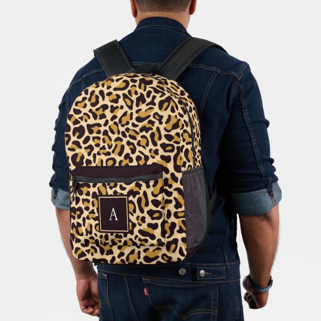 Sac À Dos Imprimé Élégant Monogram Animal Leo Motif de peau (Insitu (Modèle))