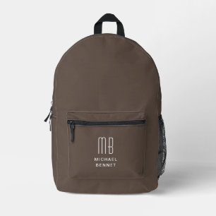 Sac À Dos Imprimé Élégant Monogramme Brown