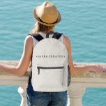 Sac À Dos Imprimé Élégant Monogramme Moderne Personnalisé Avec Nom<br><div class="desc">Voici l'élégant Monogramme moderne personnalisé avec le sac à dos imprimé de nom, un accessoire sophistiqué avec un monogramme branché et un nom de script cool. Ce sac à dos minimaliste et propre, dans une teinte gris neutre, est conçu pour les professionnels, les employés et les étudiants. Avec une typographie...</div>