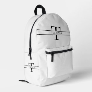Sac À Dos Imprimé Élégant Monogramme Personnalisé Nom Personnalisé