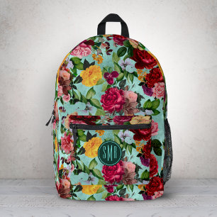 Sac À Dos Imprimé Élégant motif d'aqua fleurs roses