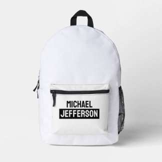 Sac À Dos Imprimé Élégant noir blanc clair personnalisé