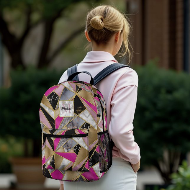 Sac À Dos Imprimé Élégant rose abstrait (Créateur téléchargé)