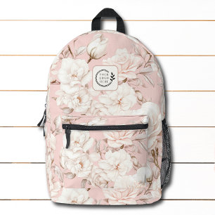 Sac À Dos Imprimé Élégant rose Floral Ajouter logo Entreprise