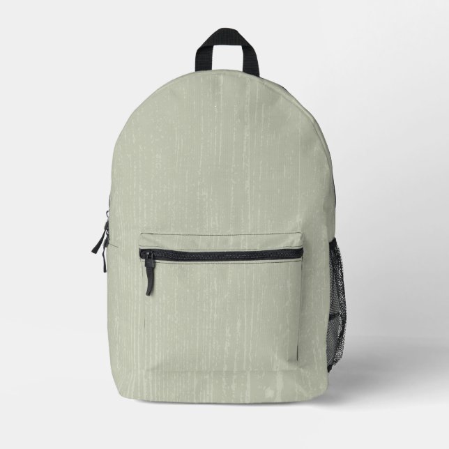 Sac À Dos Imprimé Élégant Sage Green Wood Grain (Recto)