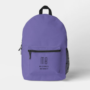 Sac À Dos Imprimé Élégant violet monogramme