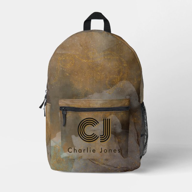 Sac À Dos Imprimé Élégante esthétique texturée luxe discret terreux  (Recto)