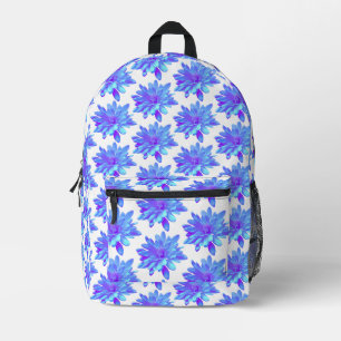 Sac À Dos Imprimé Élégante fleur florale violette bleu