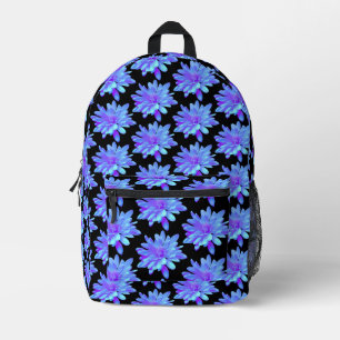 Sac À Dos Imprimé Élégante fleur florale violette bleu