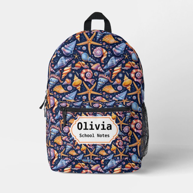 Sac À Dos Imprimé Elégante mer Retour à l'école (Recto)