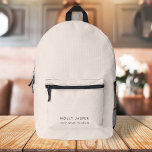 Sac À Dos Imprimé Élégante Typographie Chic Blush Rose Feminine<br><div class="desc">Un design minimaliste élégant avec typographie classique en noir sur un arrière - plan rose vif féminin. Le texte peut être facilement customisé pour une touche personnelle. Un design simple,  minimaliste et contemporain pour se démarquer de la foule !</div>