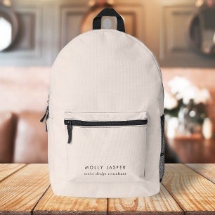 Sac À Dos Imprimé Élégante Typographie Chic Blush Rose Feminine