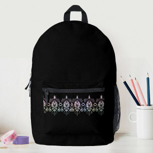 Sac À Dos Imprimé Élégantes Filles Diamant Étincelle École Noire