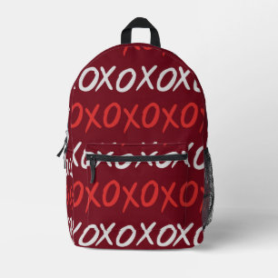 Sac À Dos Imprimé Élégants baisers et câlins XOXO bordeaux