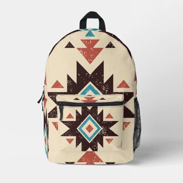 Sac À Dos Imprimé Emblème diamant boho (Recto)