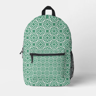Sac À Dos Imprimé Emerald Green Blanc géométrique Motif sans couture