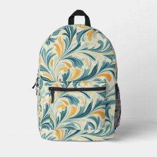 Sac À Dos Imprimé Emerald Green et Gold Paisley Motif