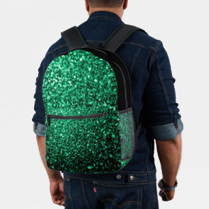 Sac À Dos Imprimé Émeraude vert faux parties scintillant scintillant